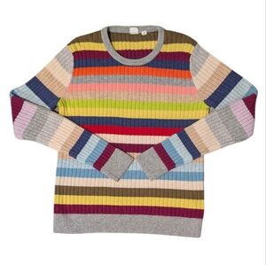 GAP Merino Wool Blend Colorful Striped Sweater